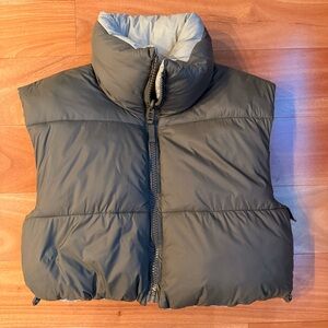 Zara reversible cropped puffer vest